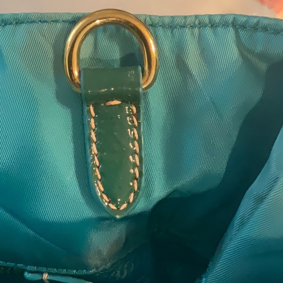 PRADA Quilted Handbag Turquoise Two-Way - Picture 12 of 15